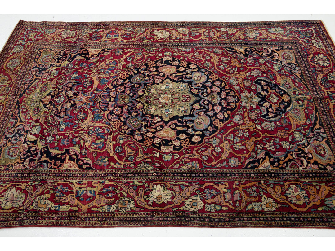 Antique Persian Kerman Wool Rug 5 X 7