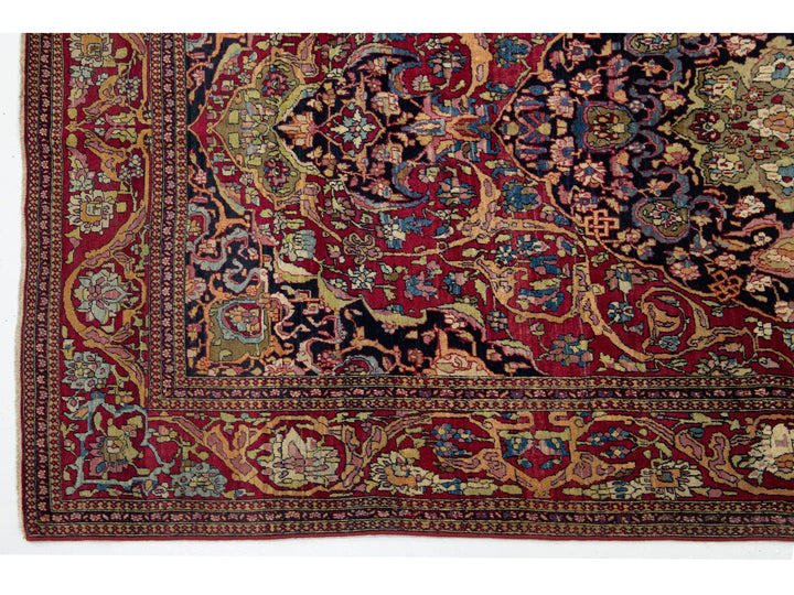 Antique Persian Kerman Wool Rug 5 X 7