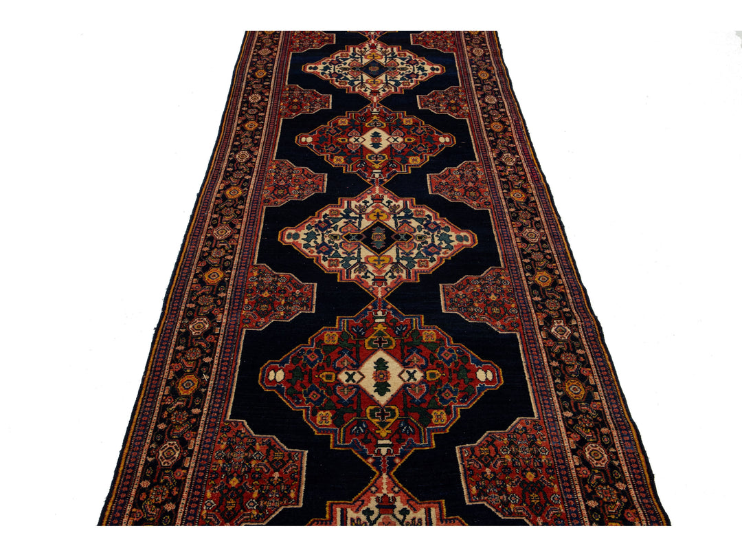 Antique Persian Malayer Wool Runner Rug 4 X 25