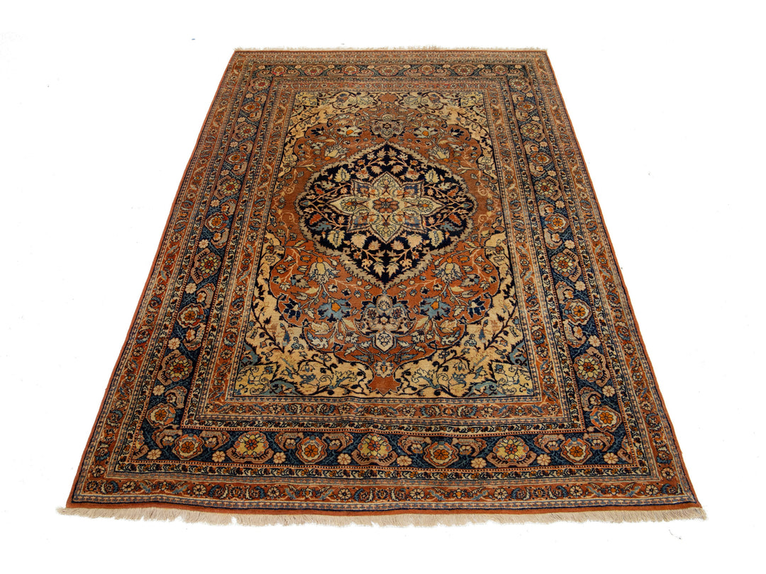 Antique Persian Tabriz Wool Rug 4 X 7