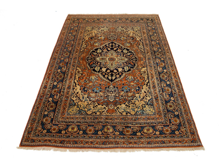 Antique Persian Tabriz Wool Rug 4 X 7