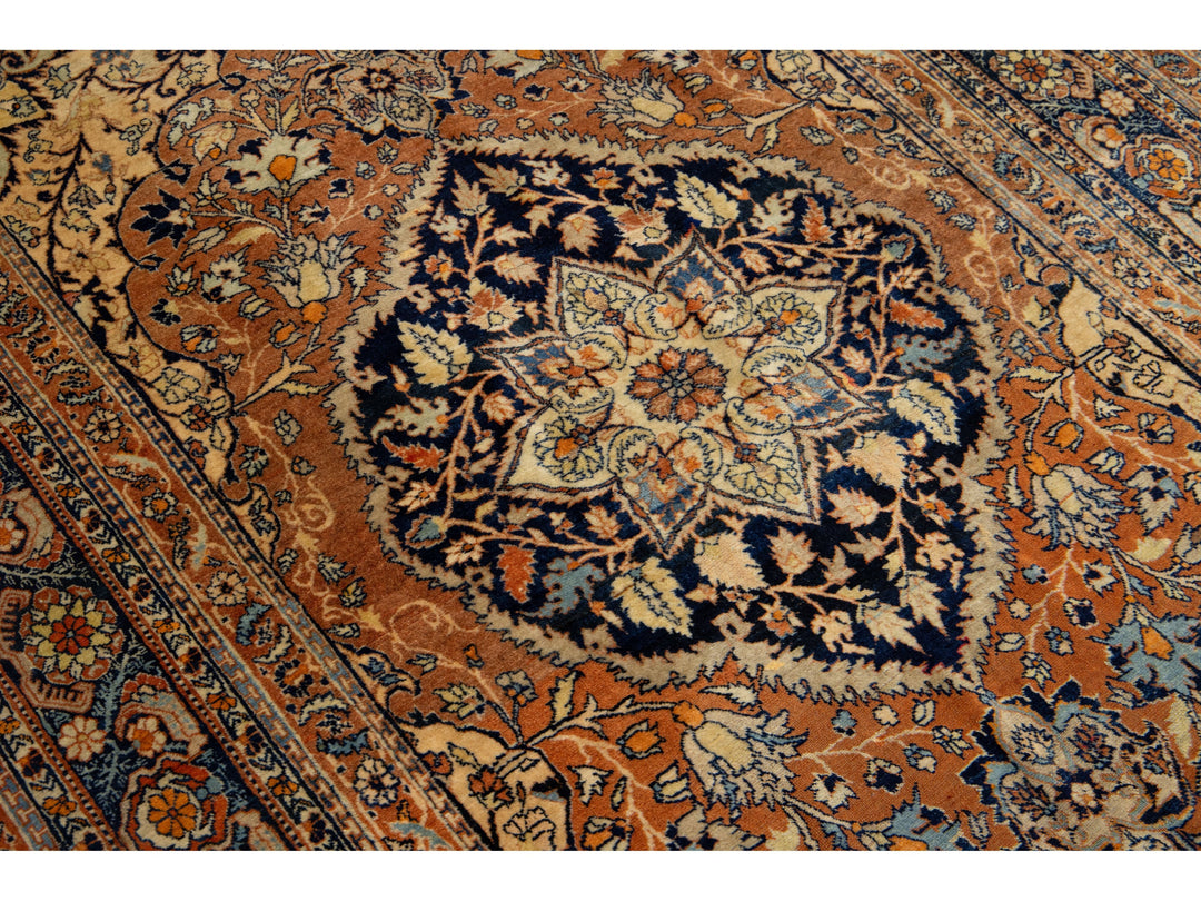 Antique Persian Tabriz Wool Rug 4 X 7