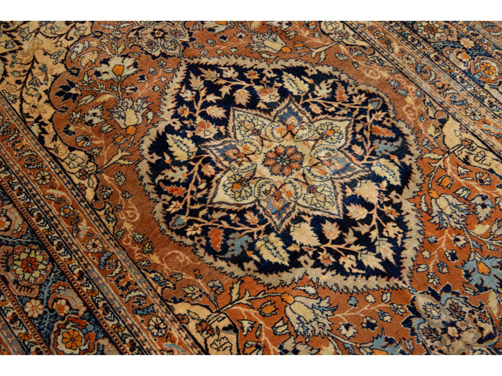 Antique Persian Tabriz Wool Rug 4 X 7