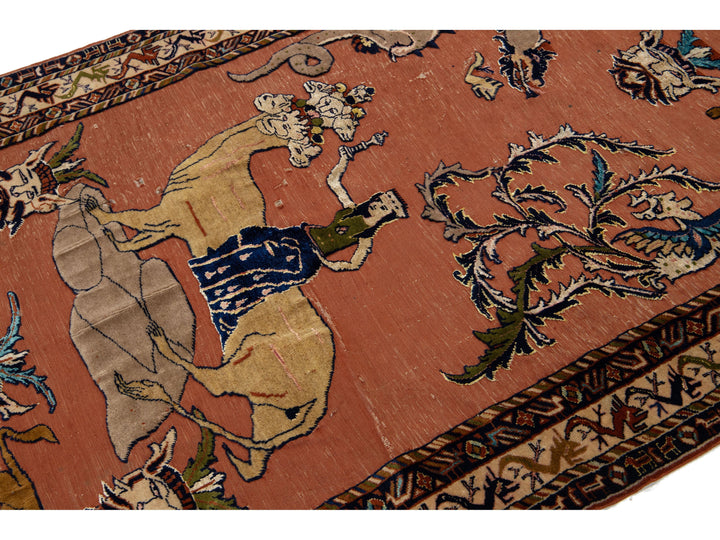 Antique Persian Tabriz Wool Rug 4 X 6