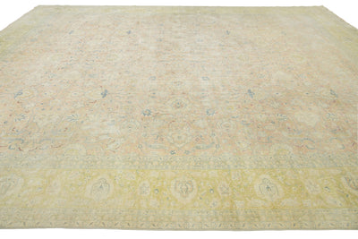 Antique Tabriz Wool Rug 13 X 16