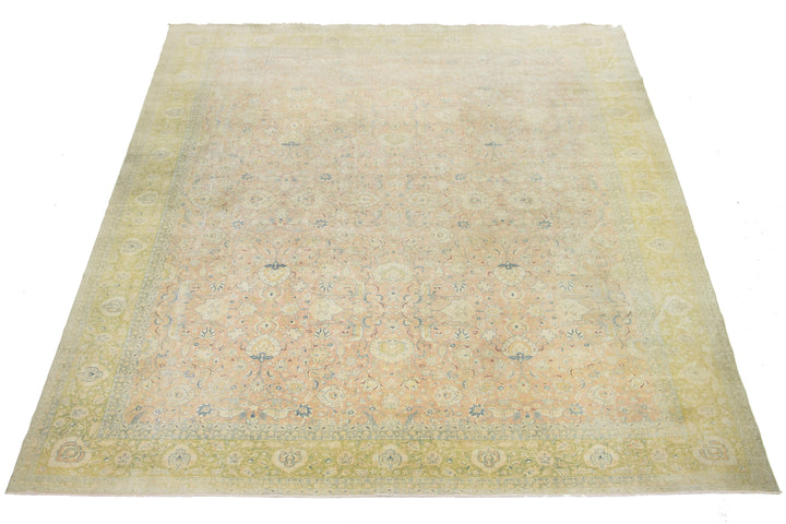 Antique Tabriz Wool Rug 13 X 16
