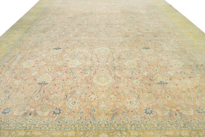 Antique Tabriz Wool Rug 13 X 16