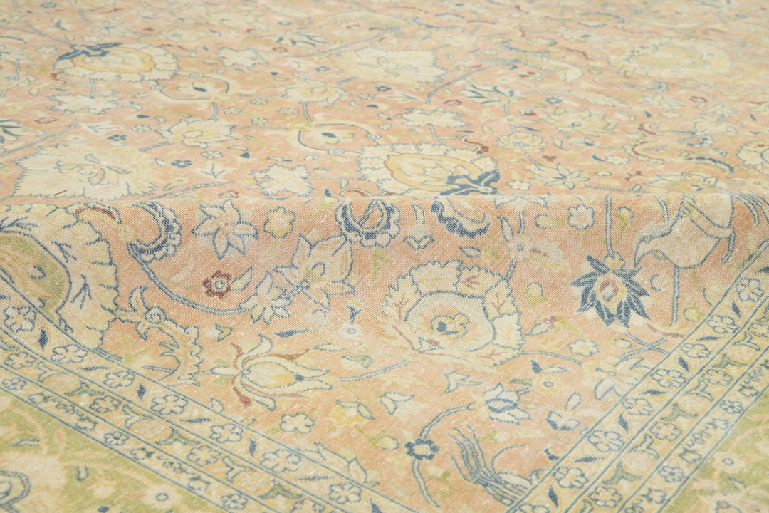Antique Tabriz Wool Rug 13 X 16