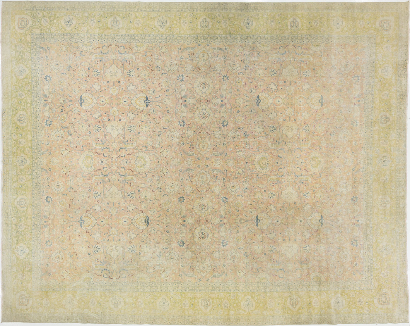 Antique Tabriz Wool Rug 13 X 16