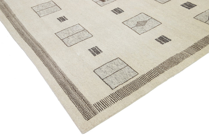 Modern Moroccan Wool Rug 12 X 15