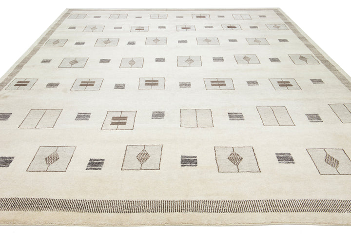 Modern Moroccan Wool Rug 12 X 15