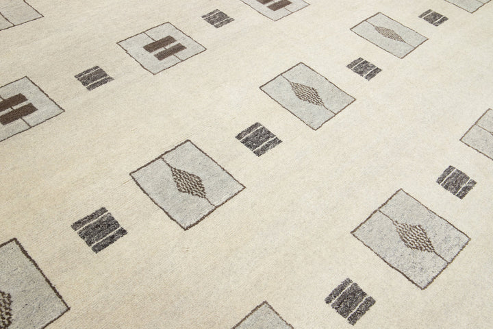 Modern Moroccan Wool Rug 12 X 15