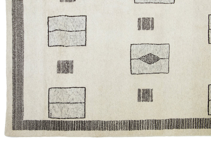 Modern Moroccan Wool Rug 12 X 15