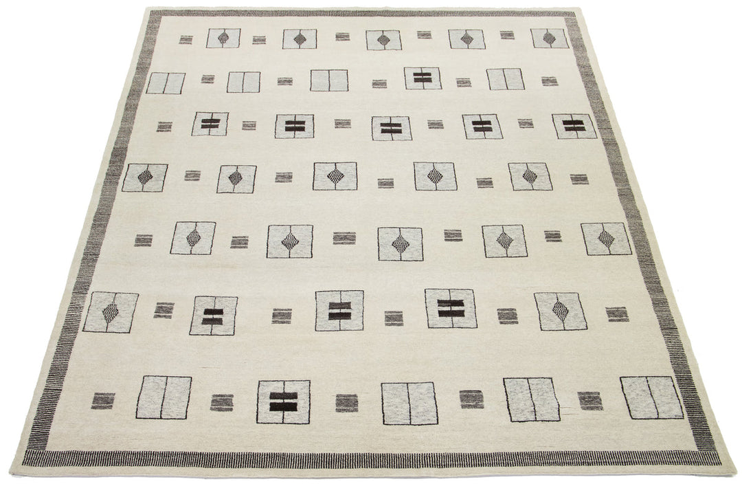 Modern Moroccan Wool Rug 12 X 15