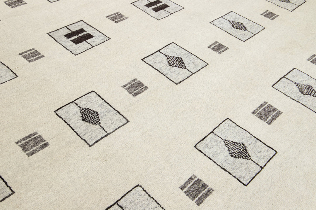 Modern Moroccan Wool Rug 12 X 15