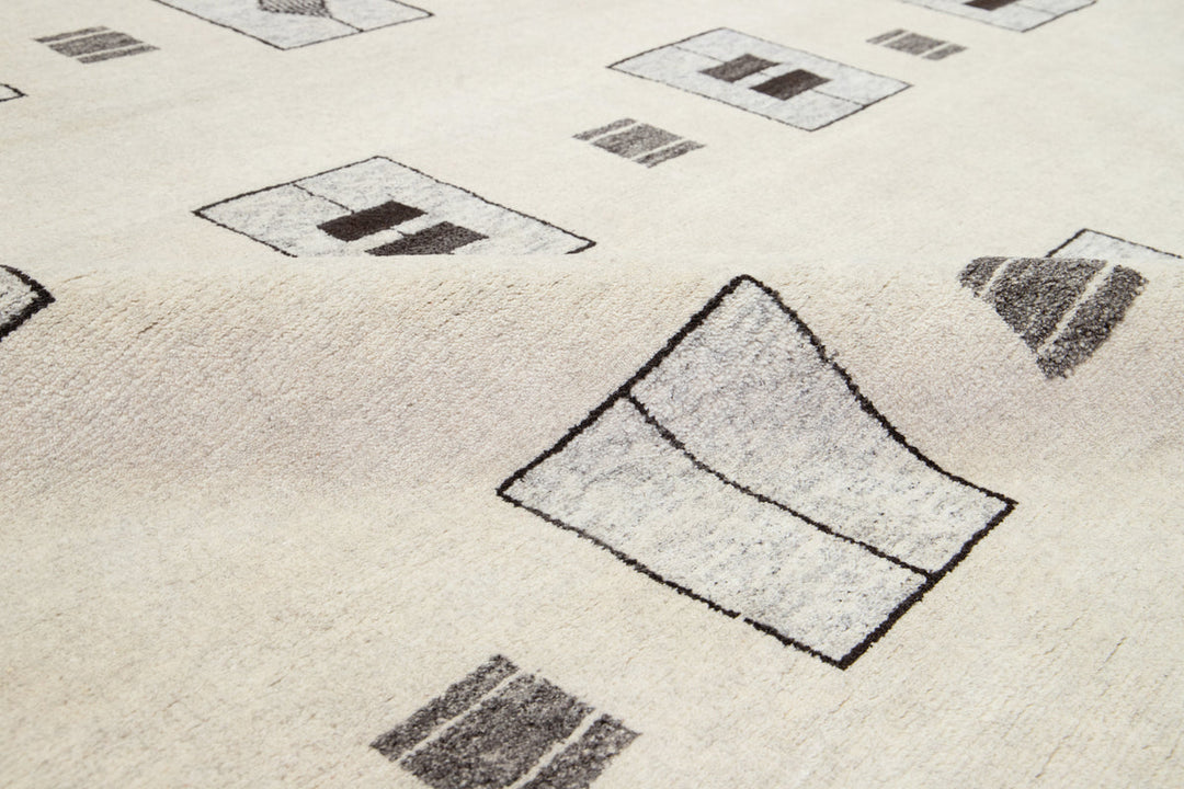 Modern Moroccan Wool Rug 12 X 15