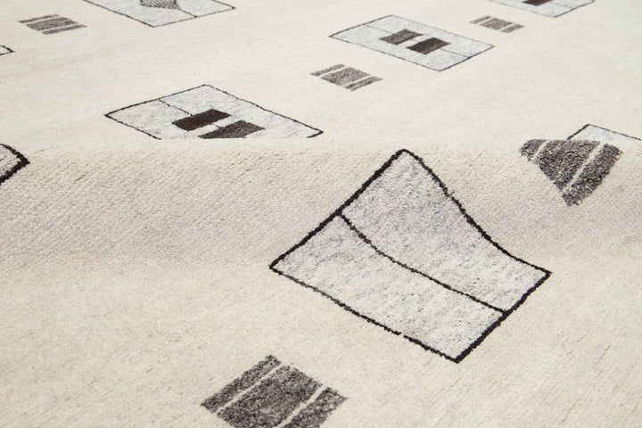 Modern Moroccan Wool Rug 12 X 15