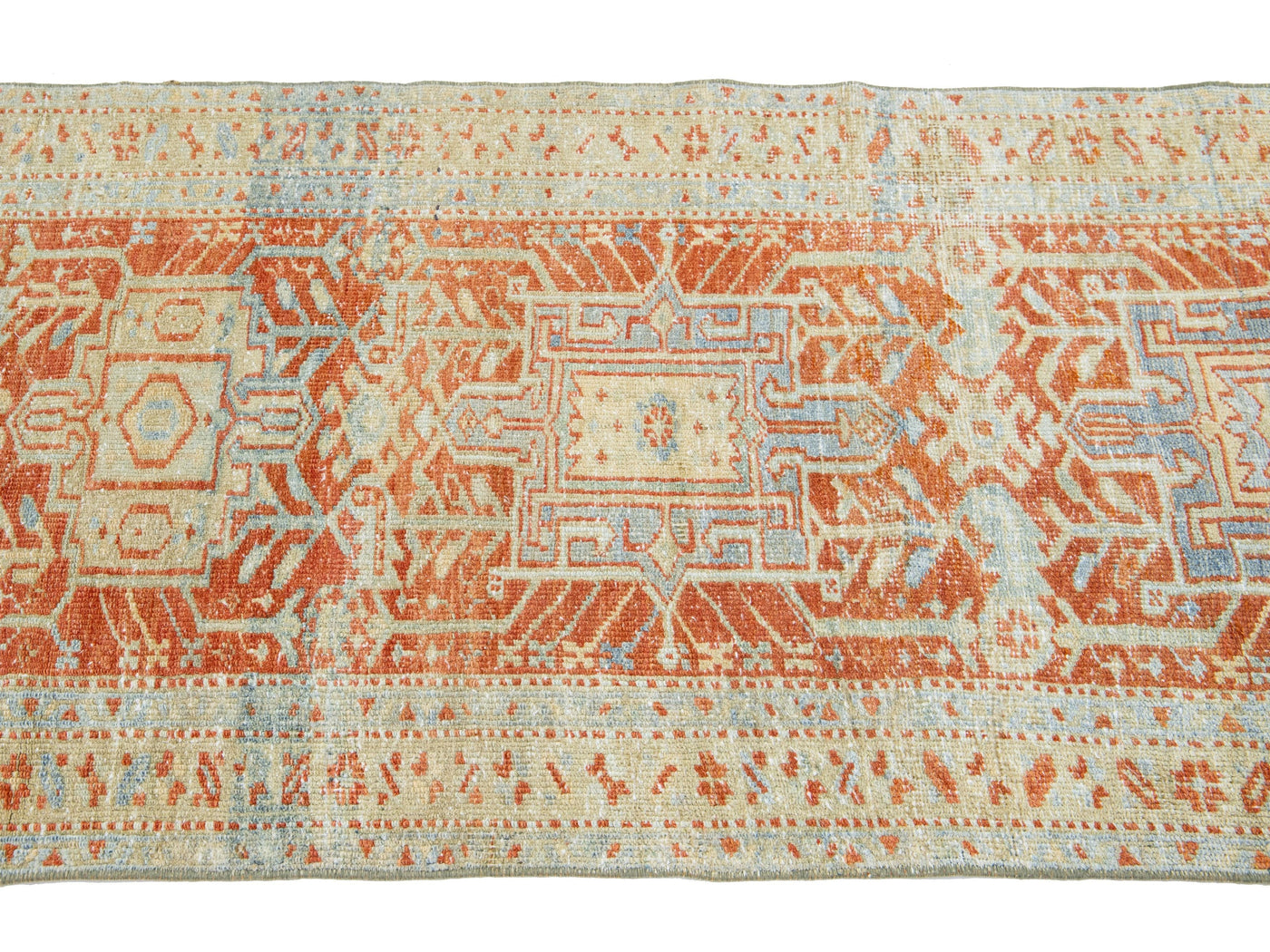 Antique Heriz Wool Runner 3 X 9