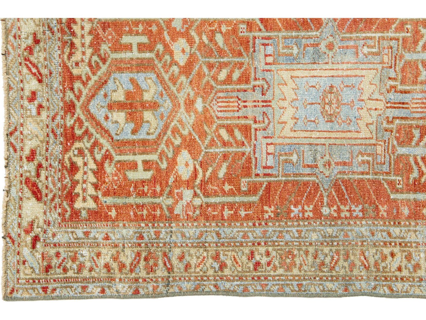 Antique Heriz Wool Runner 3 X 9