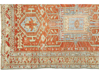 Antique Heriz Wool Runner 3 X 9