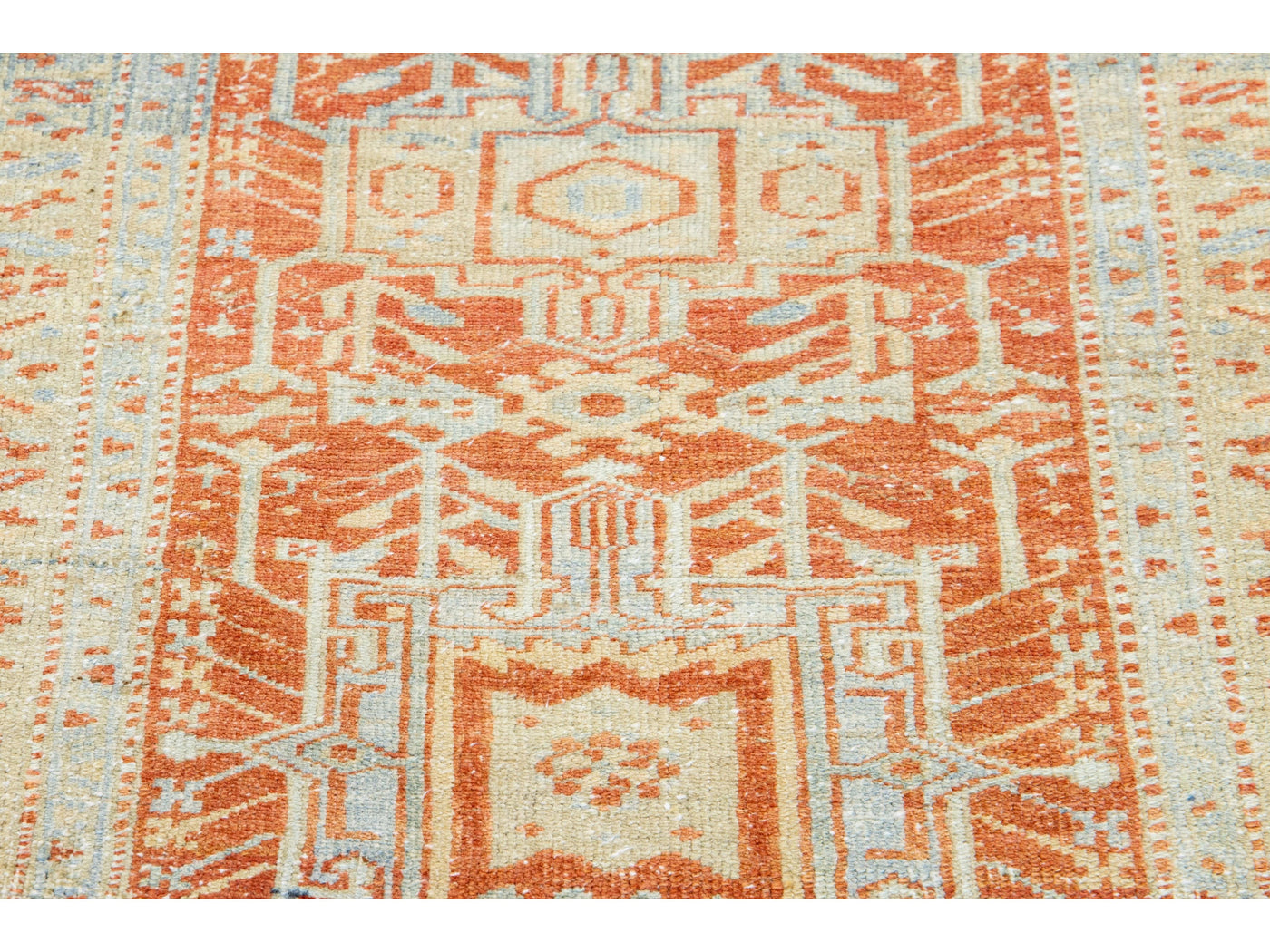 Antique Heriz Wool Runner 3 X 9