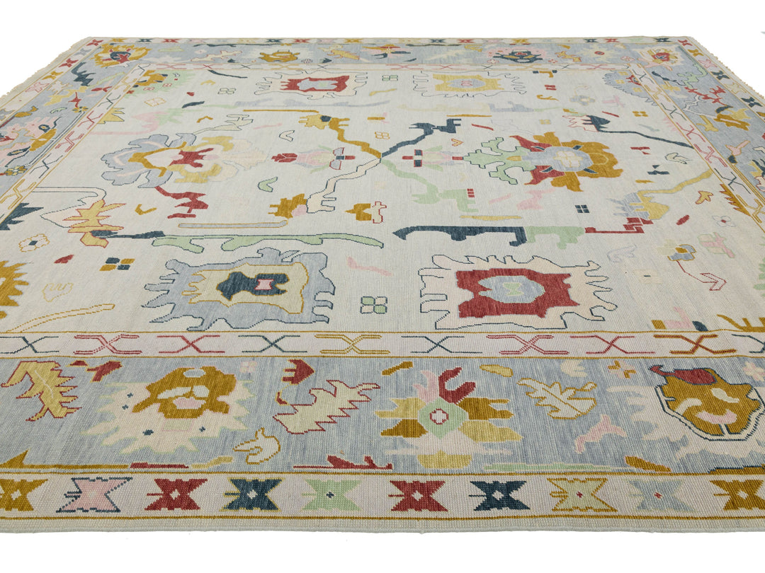 Modern Oushak Wool Rug 12 X 15