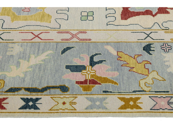 Modern Oushak Wool Rug 12 X 15