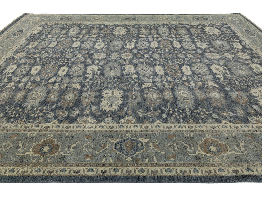 Modern Oushak Wool Rug 12 X 15