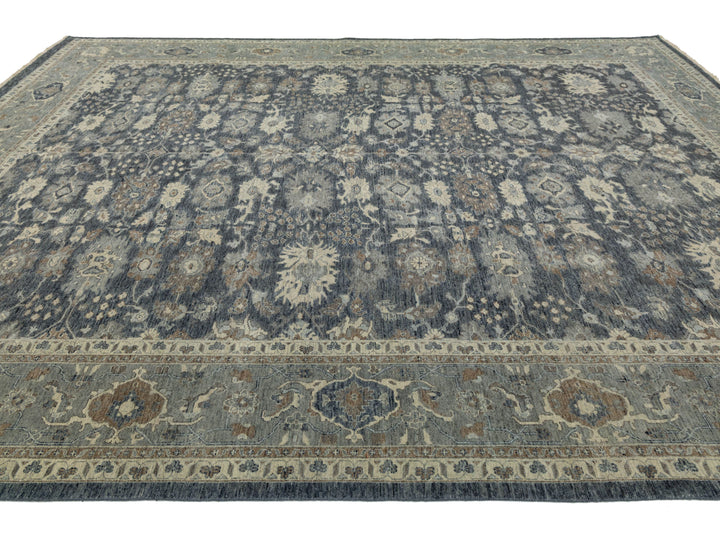 Modern Oushak Wool Rug 12 X 15