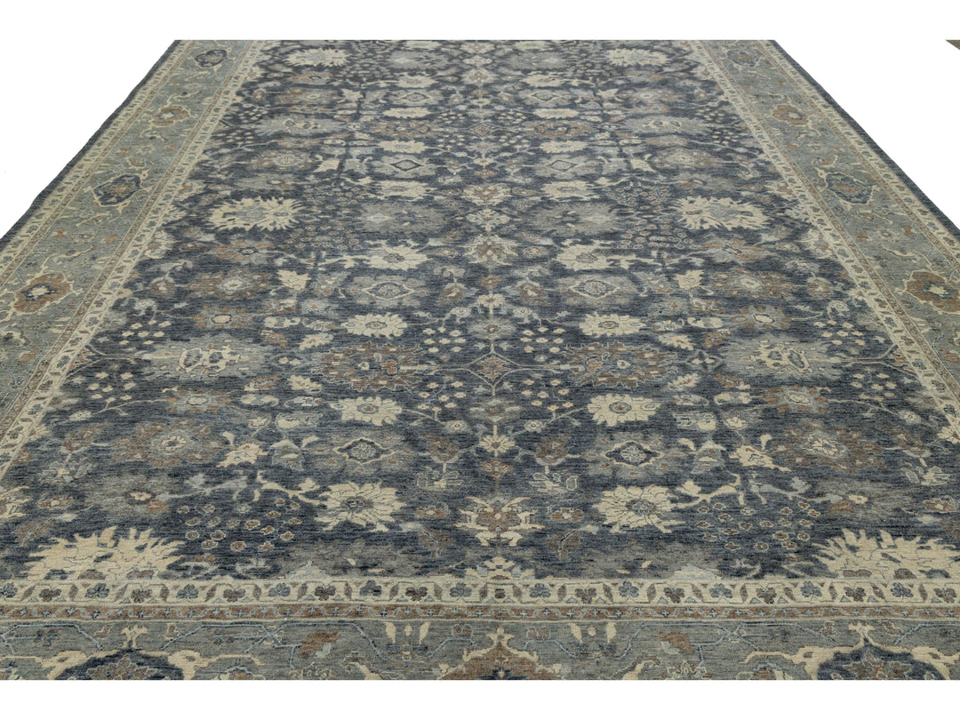 Modern Oushak Wool Rug 12 X 15