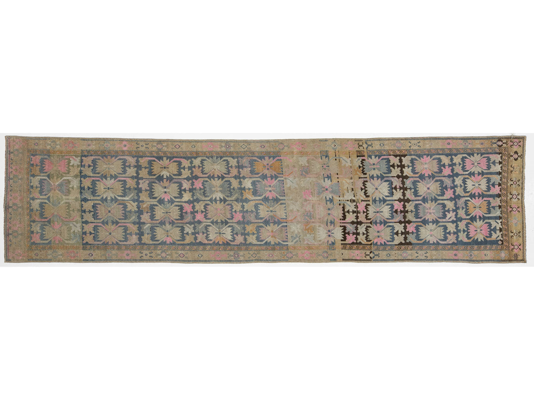 Antique Karabagh Wool Runner 4 X 15