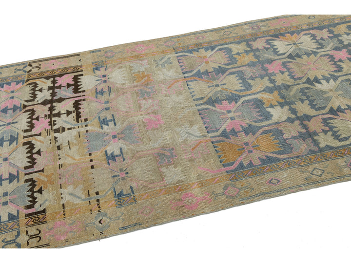 Antique Karabagh Wool Runner 4 X 15
