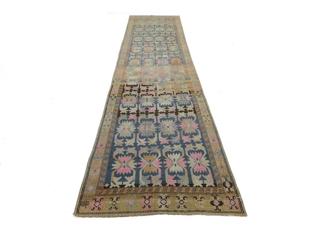 Antique Karabagh Wool Runner 4 X 15