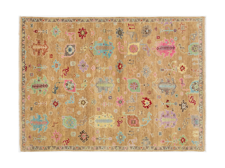 Modern Oushak Wool Rug 9 X 12