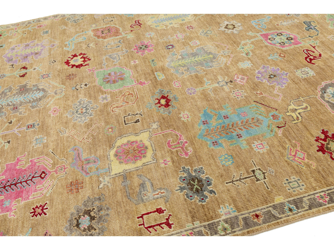 Modern Oushak Wool Rug 9 X 12