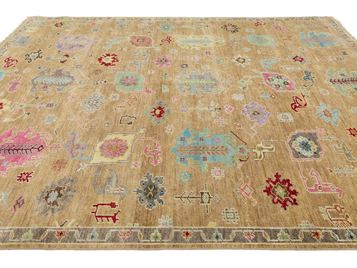 Modern Oushak Wool Rug 9 X 12
