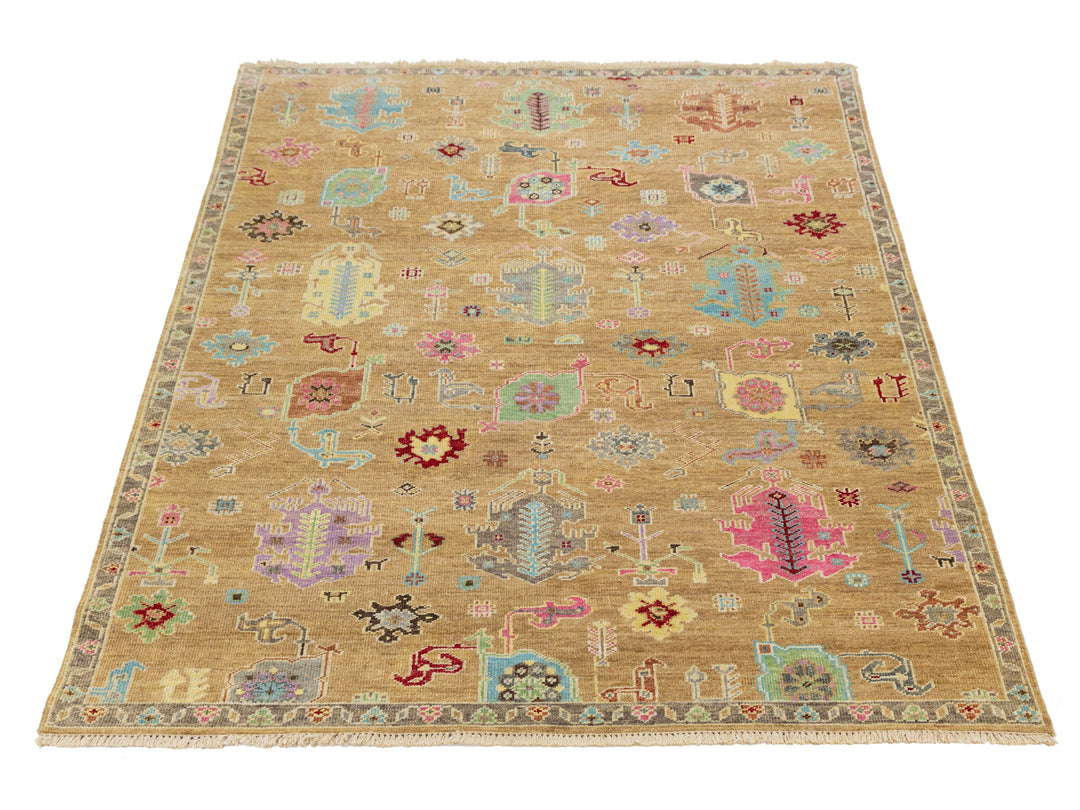 Modern Oushak Wool Rug 9 X 12