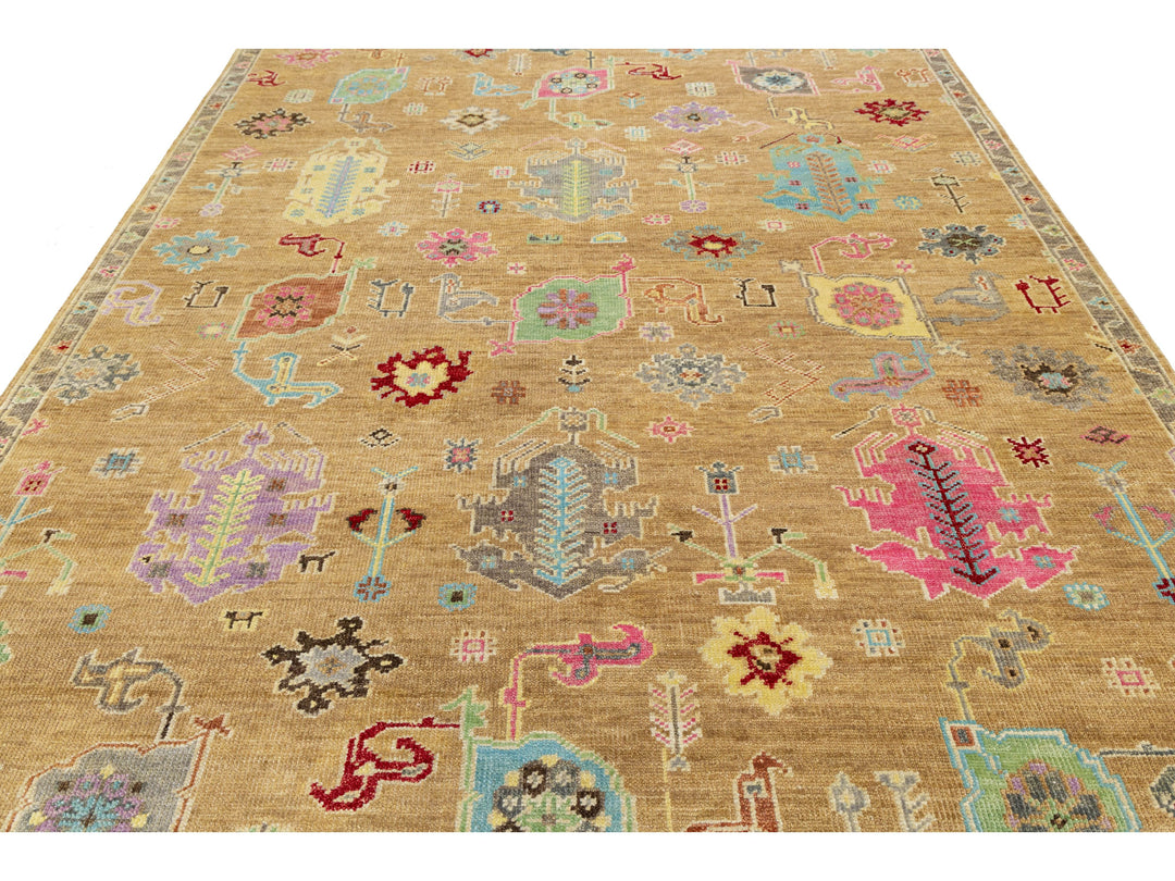 Modern Oushak Wool Rug 9 X 12