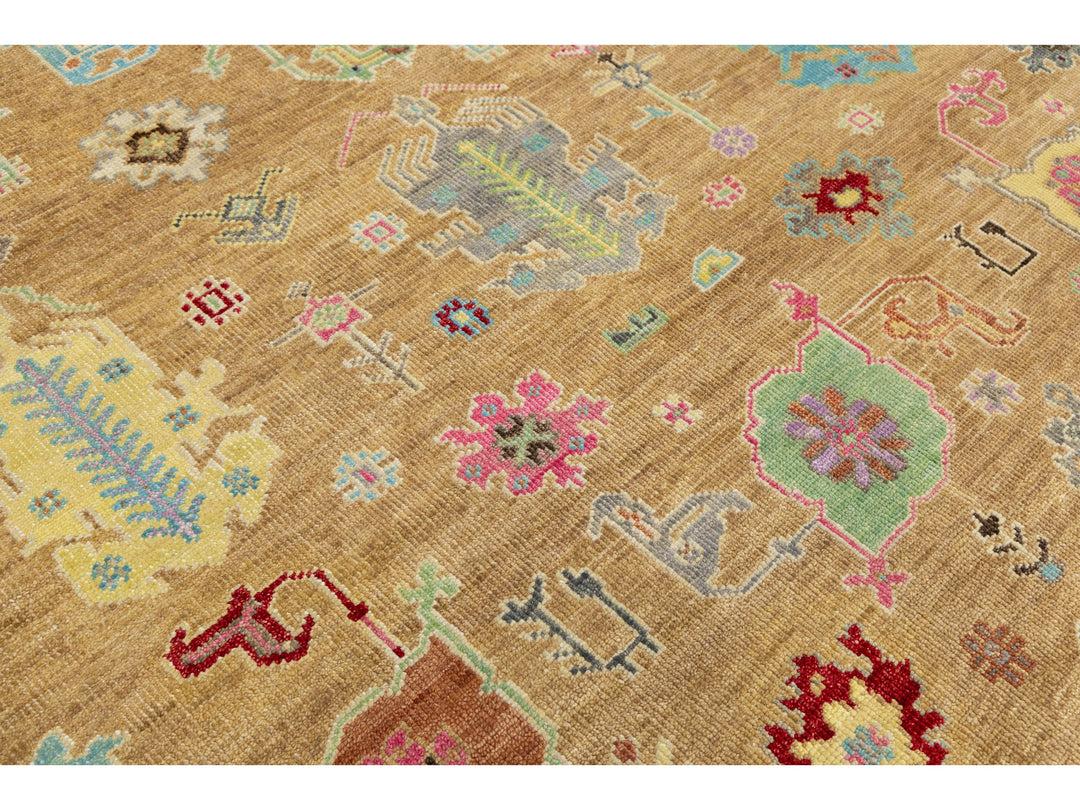 Modern Oushak Wool Rug 9 X 12