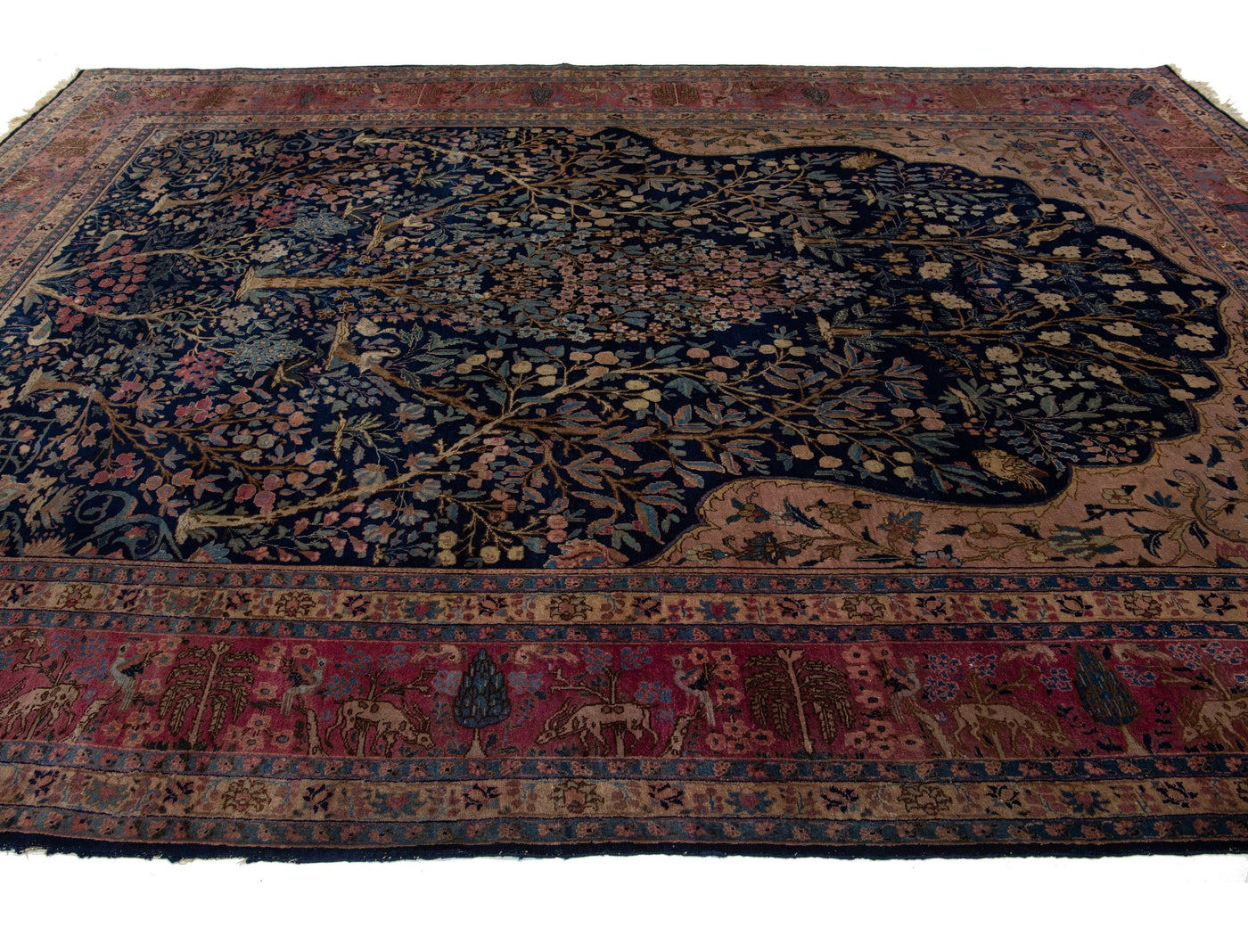 Antique Tabriz Wool Rug 9 X 13