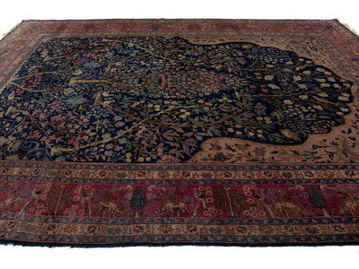 Antique Tabriz Wool Rug 9 X 13