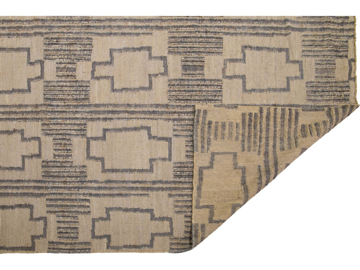Modern Dhurrie Natural Jute Rug 13 X 15