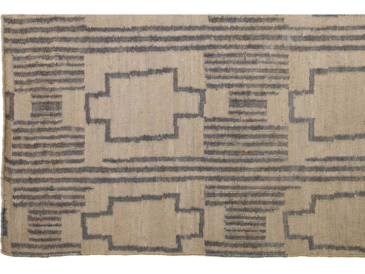 Modern Dhurrie Natural Jute Rug 13 X 15