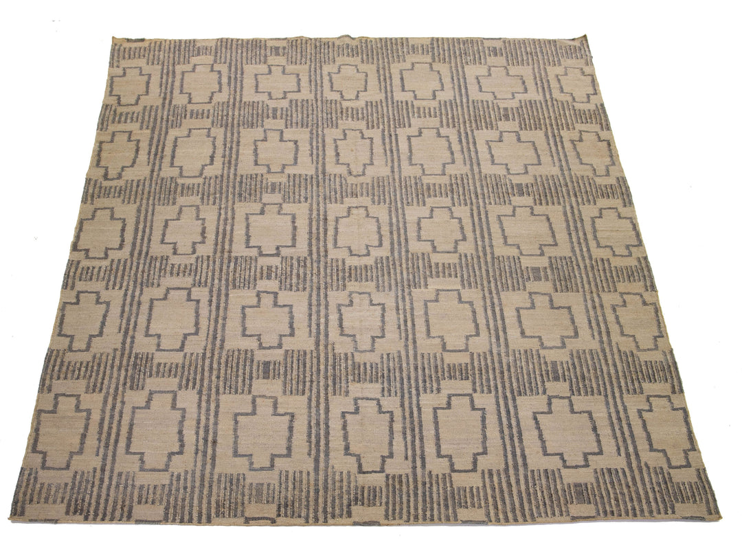 Modern Dhurrie Natural Jute Rug 13 X 15