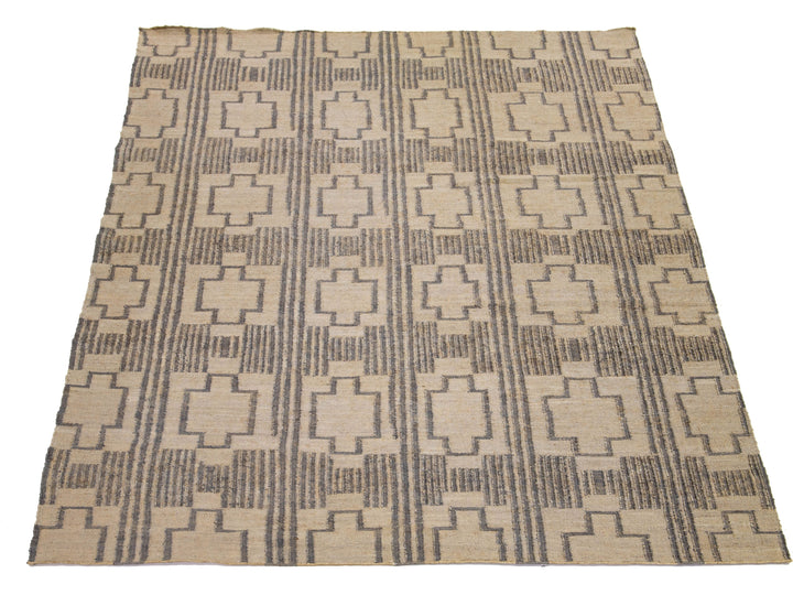 Modern Dhurrie Natural Jute Rug 11 X 14