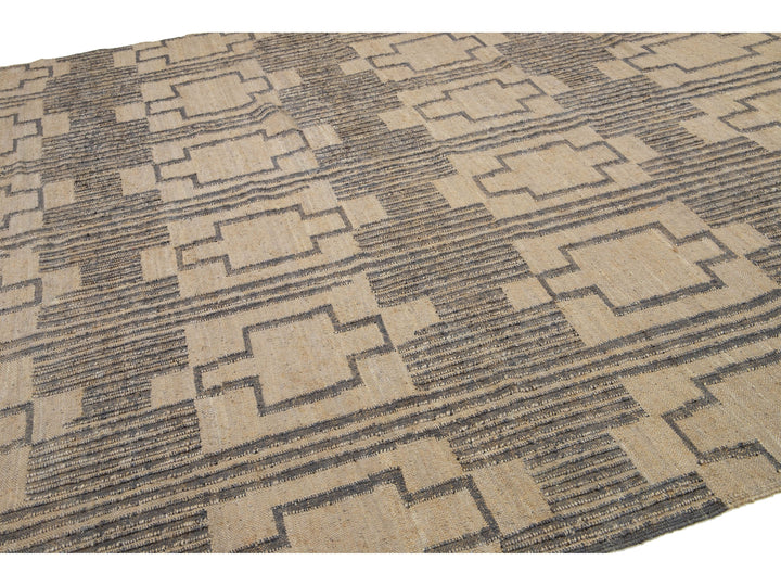 Modern Dhurrie Natural Jute Rug 12 X 15