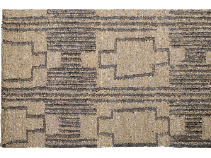 Modern Dhurrie Natural Jute Rug 12 X 15