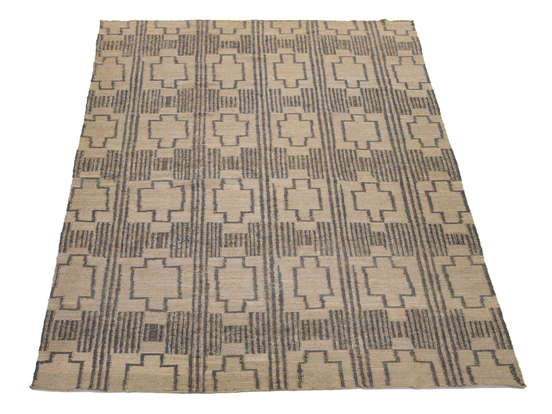 Modern Dhurrie Natural Jute Rug 12 X 15