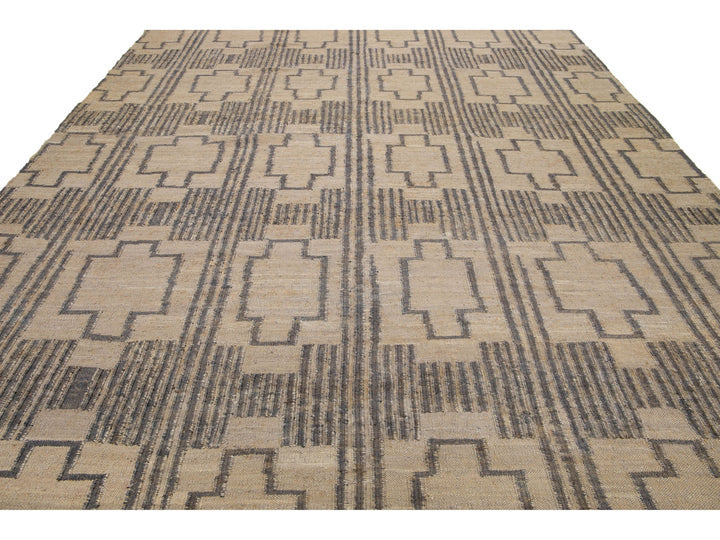 Modern Dhurrie Natural Jute Rug 12 X 15