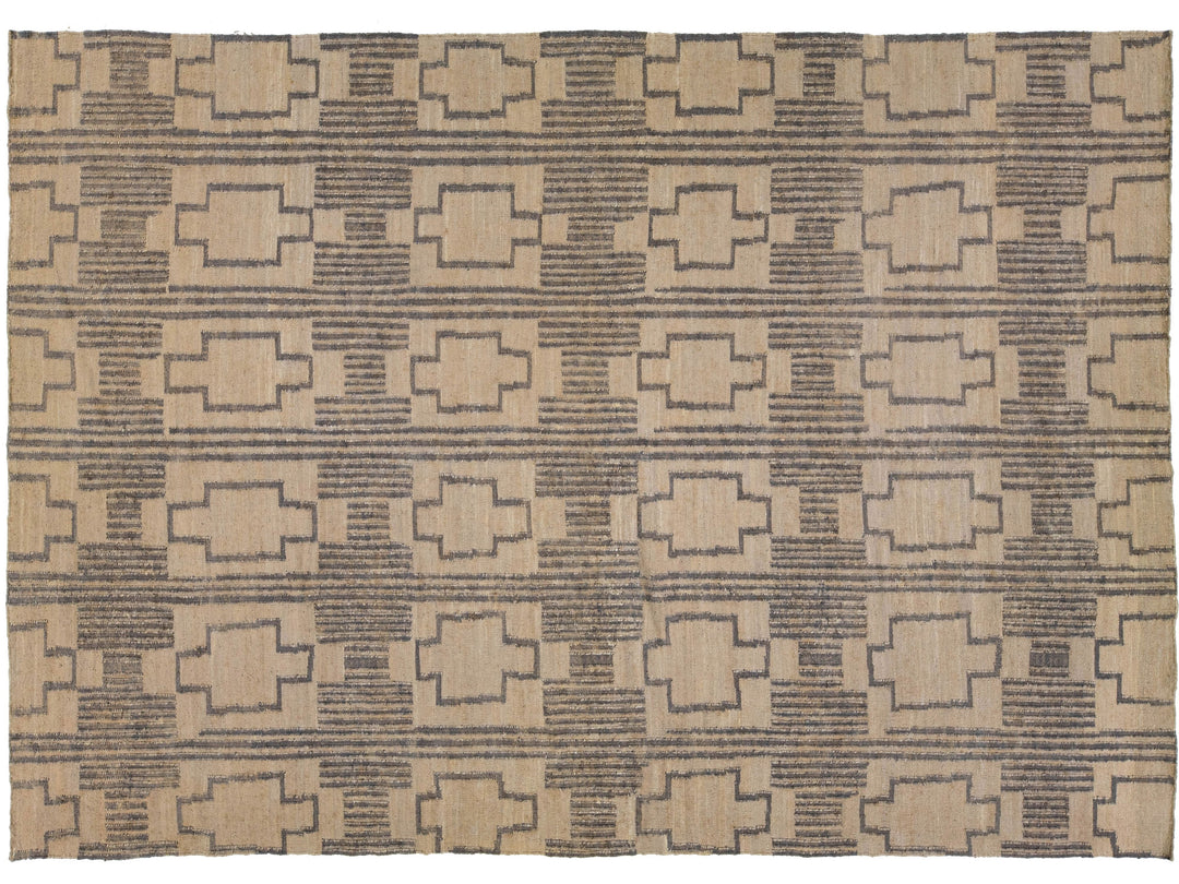 Modern Dhurrie Natural Jute Rug 12 X 15